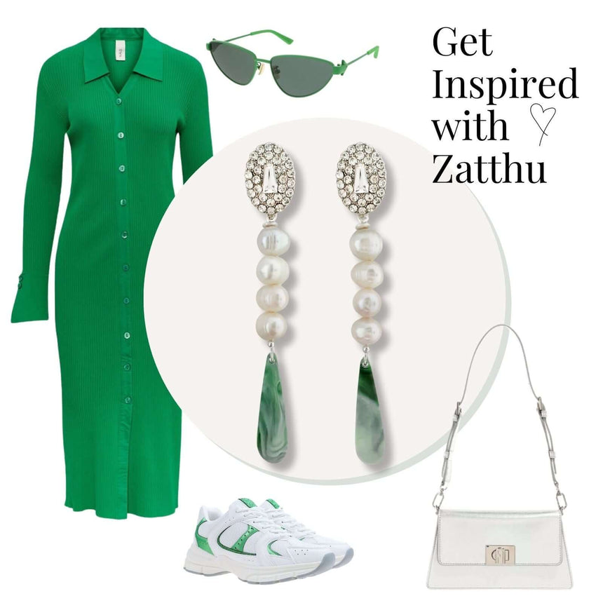 Levi lange oorbellen met parels