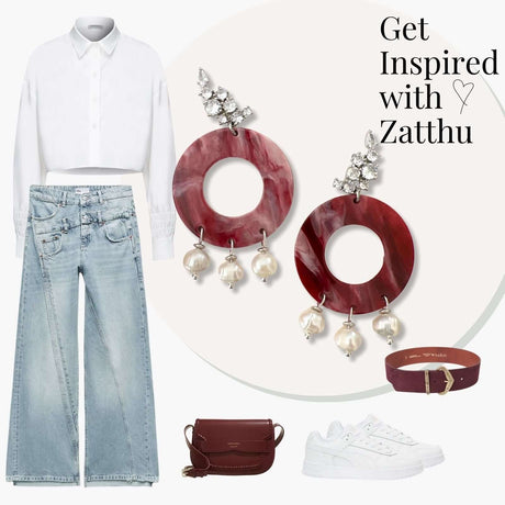 Lian oorbellen met parels en kristal