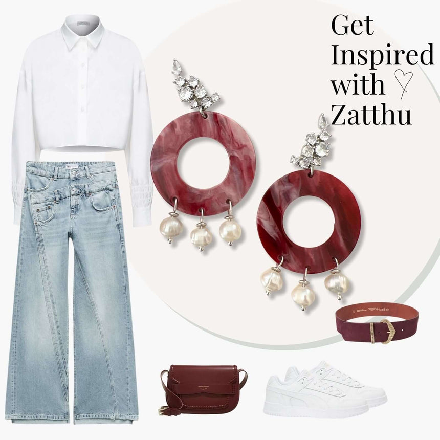 Lian oorbellen met parels en kristal