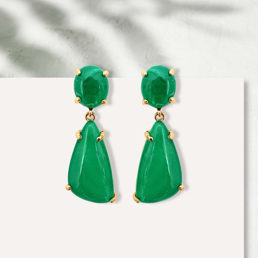 Lina geometrische oorbellen groen