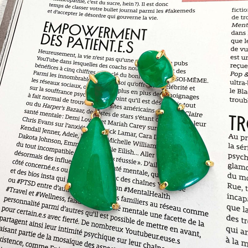 Lina geometrische oorbellen groen