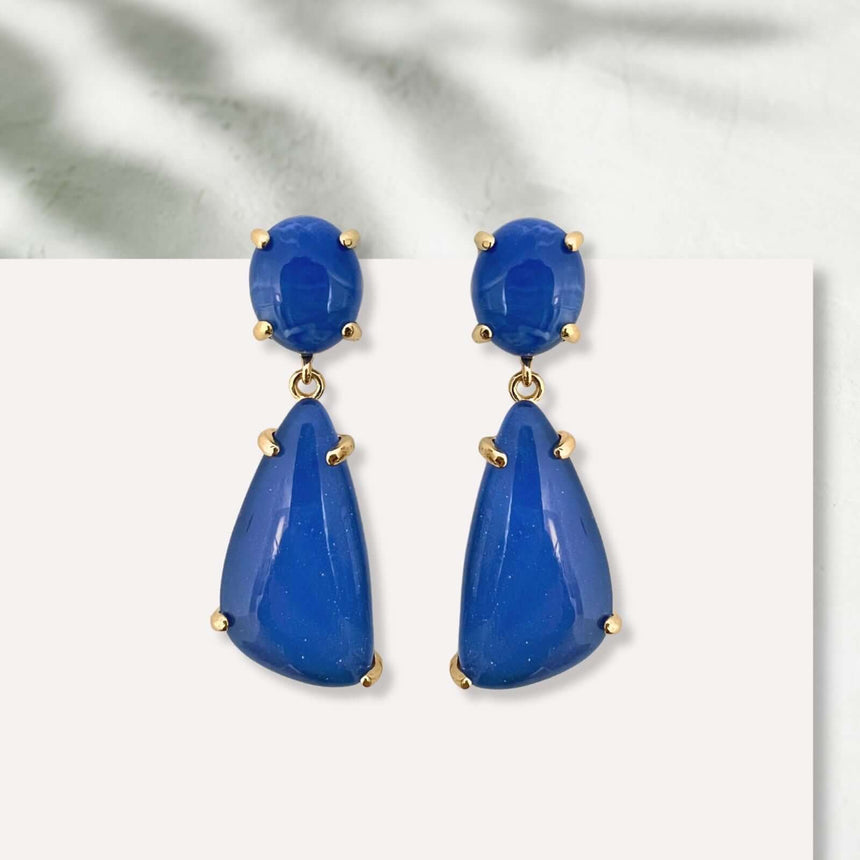 Ling geometrische oorbellen blauw