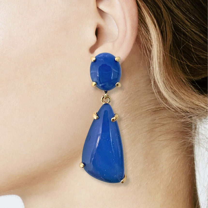 Ling geometrische oorbellen blauw