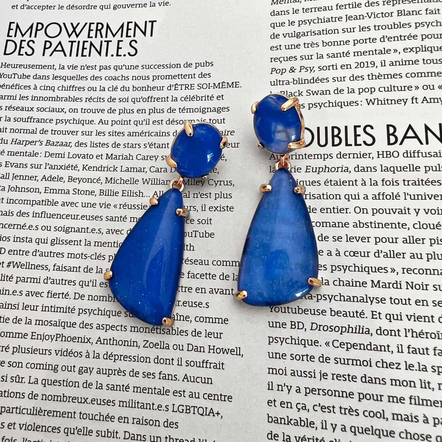 Ling geometrische oorbellen blauw