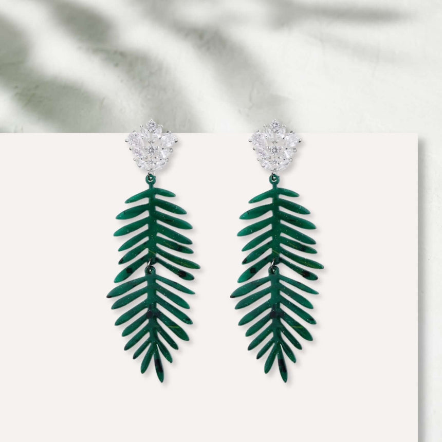 Linn resin statement oorbellen groen