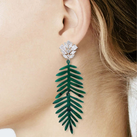 Linn resin statement oorbellen groen