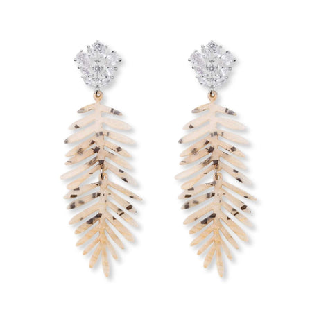 Lino resin statement oorbellen beige