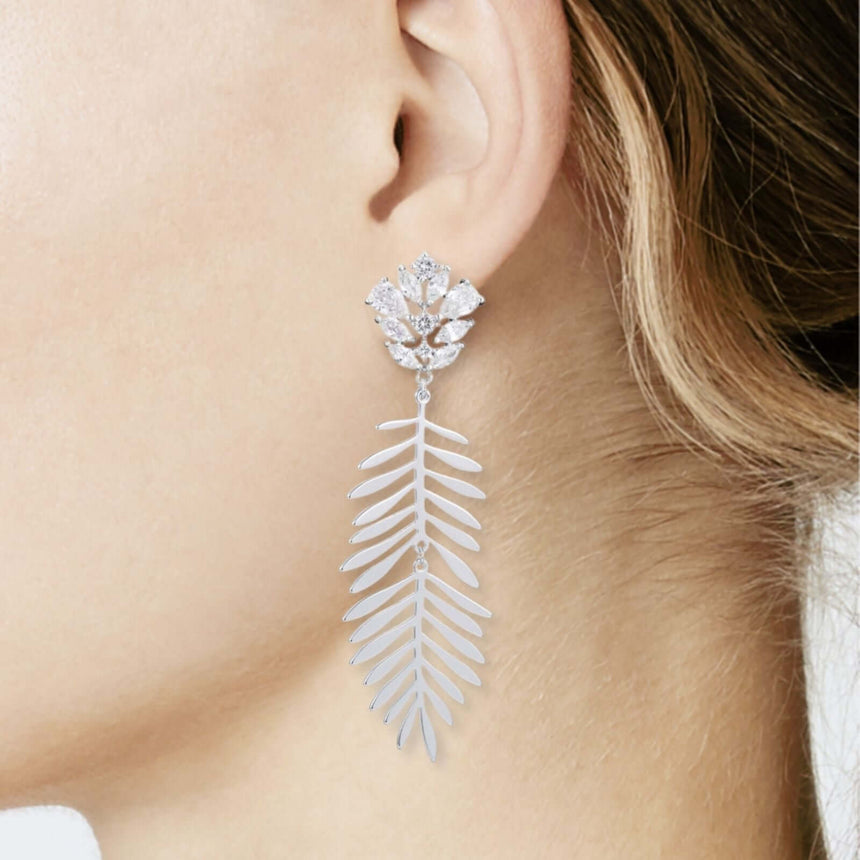 Lior zirkonia statement oorbellen zilver