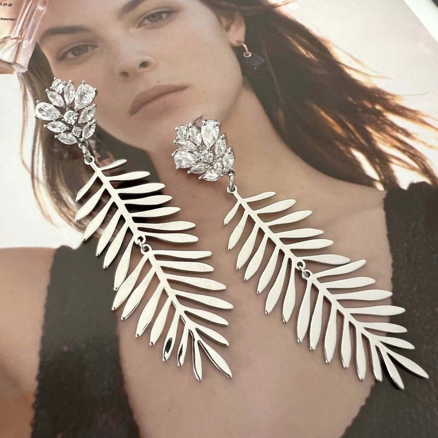 Lior zirkonia statement oorbellen zilver