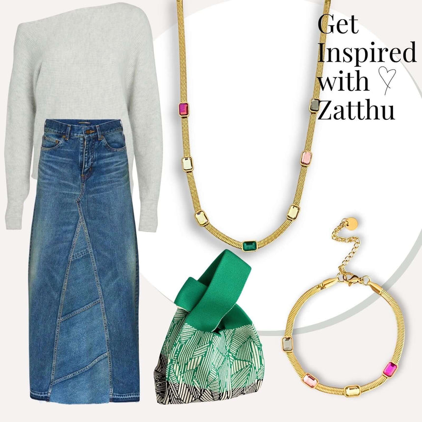 Liva snake ketting met zirkonia multicolor