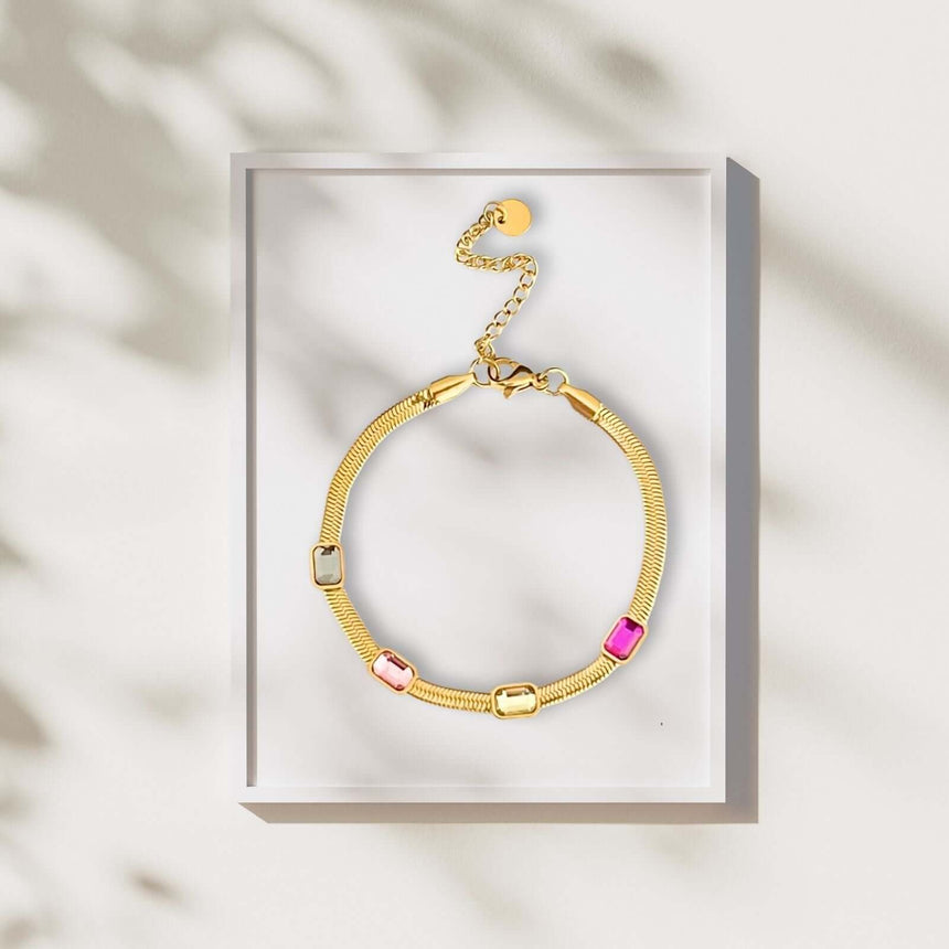 Livé snake armband met zirkonia multicolor