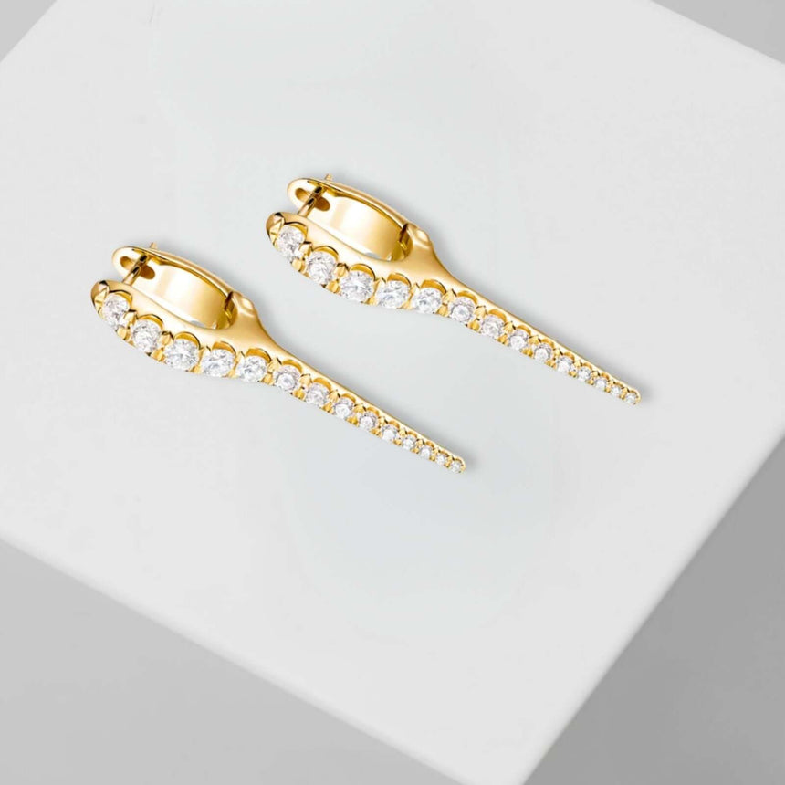 Loek 925 spike oorringen goud large