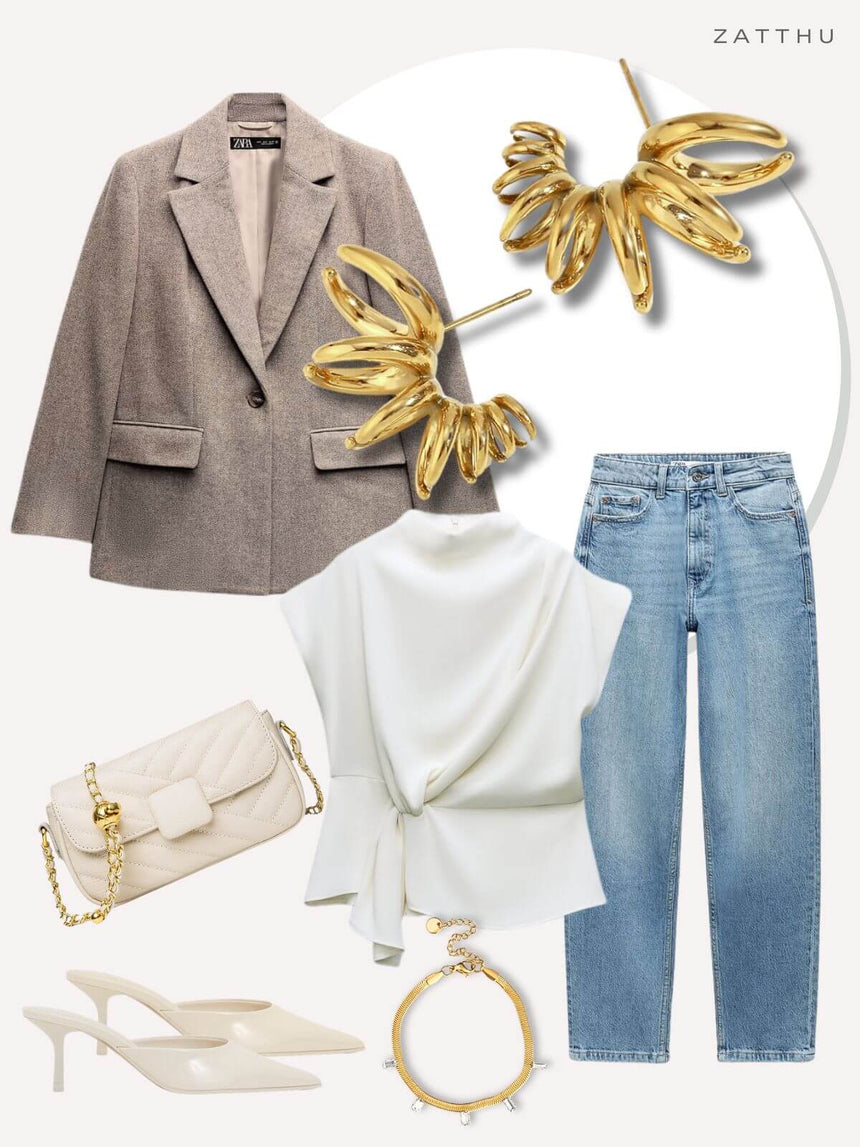 Luah vergulde open oorringen