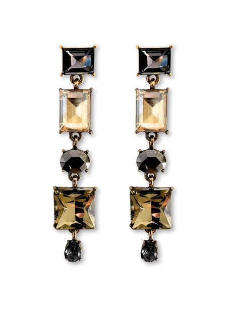 Lude statement oorbellen kristal