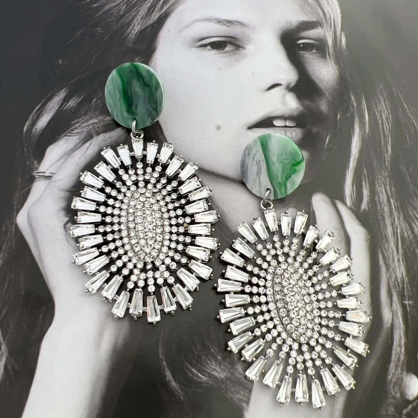 Leta statement oorbellen met kristal