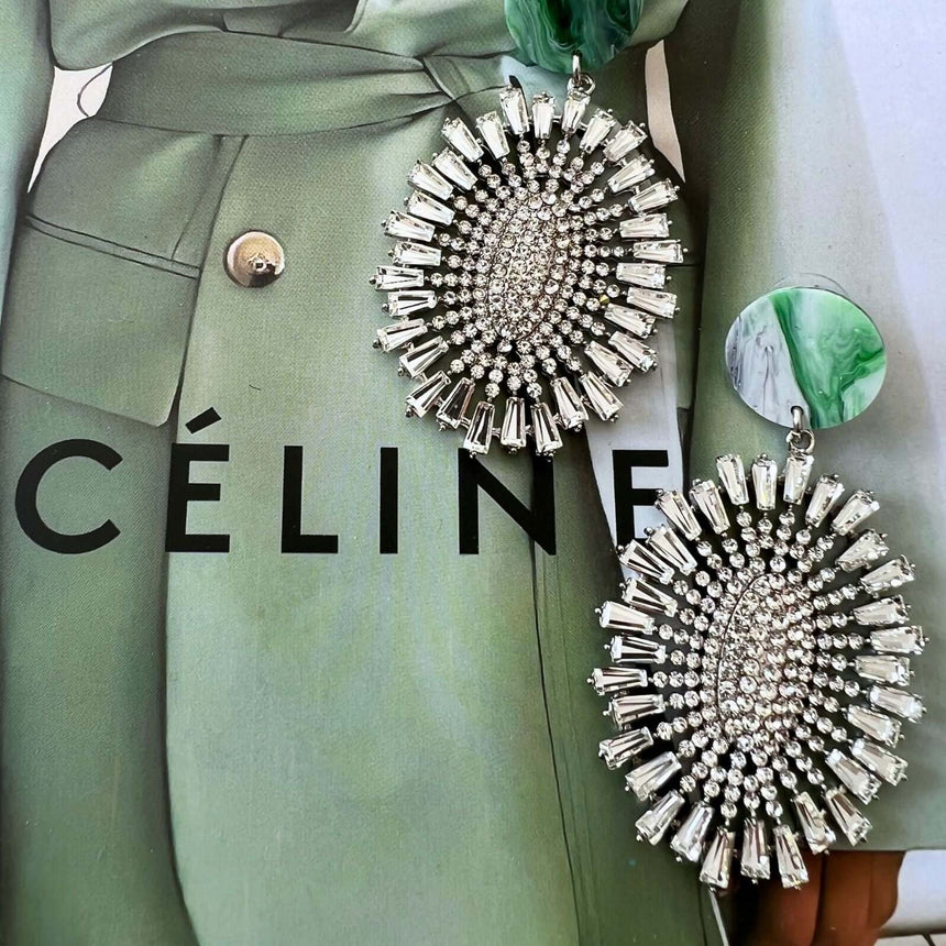 Leta statement oorbellen met kristal