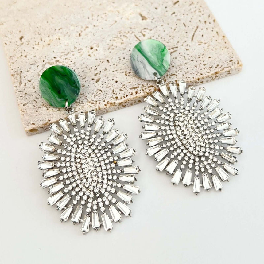 Leta statement oorbellen met kristal