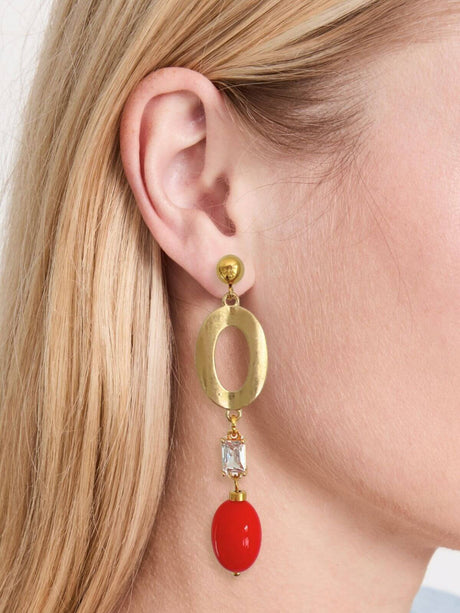 Lula mismatched oorbellen rood - One of a Kind