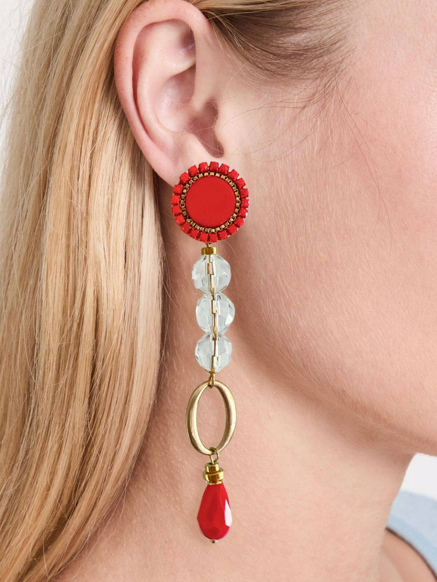 Lumi mismatched statement oorbellen - One of a Kind