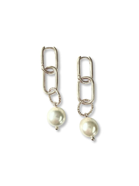 Lupe 925 zilveren oorringen met parel