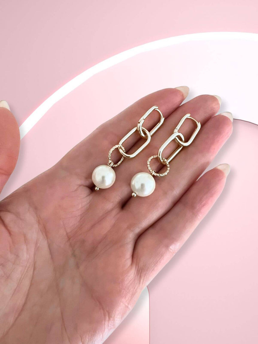 Lupe 925 zilveren oorringen met parel