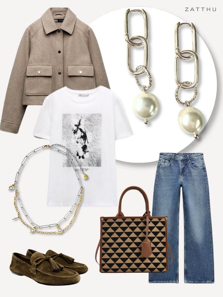 Lupe 925 zilveren oorringen met parel