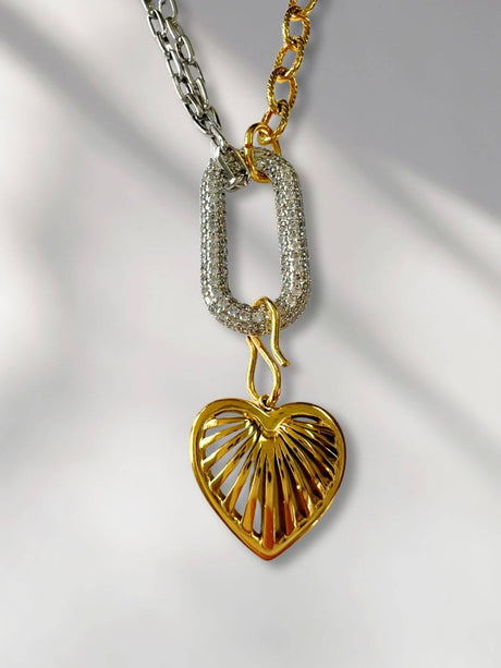 Lusy schakelketting met zirkonia en hart