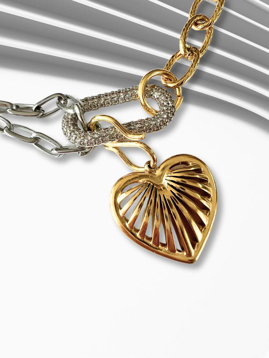 Luud schakelarmband met zirkonia en hart