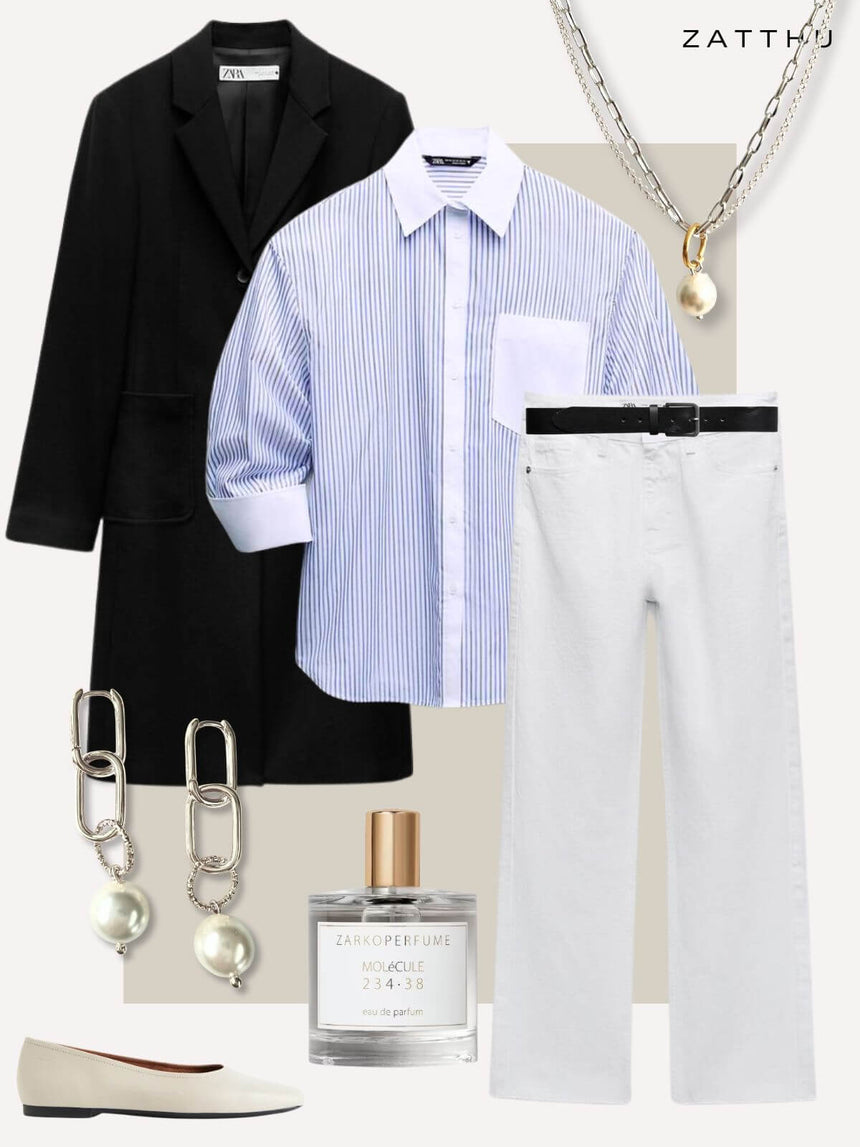 Luun dubbele schakelketting met parel hanger