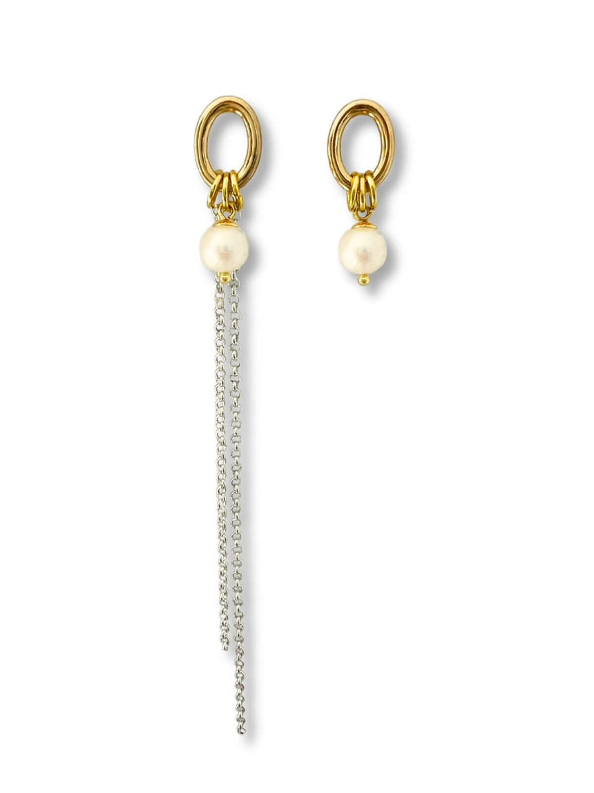 Luva mismatched oorbellen met parel