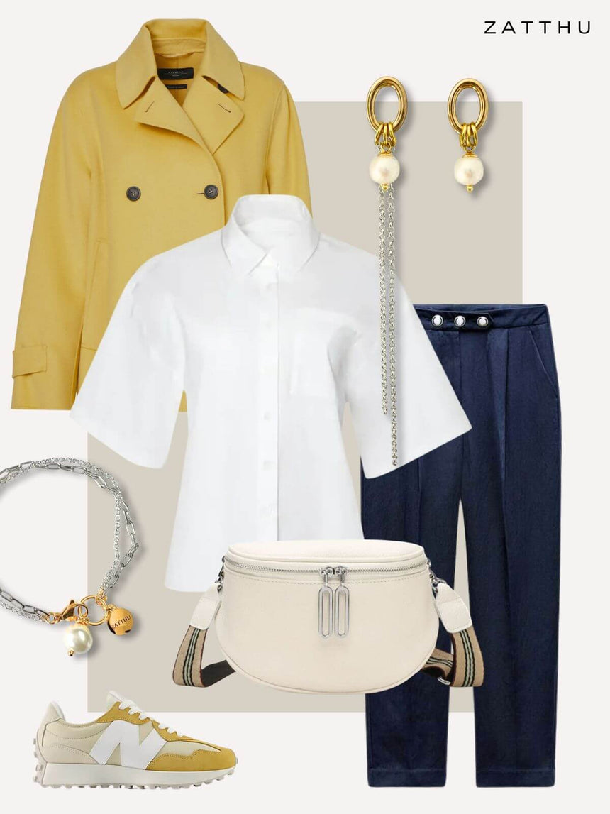 Luva mismatched oorbellen met parel