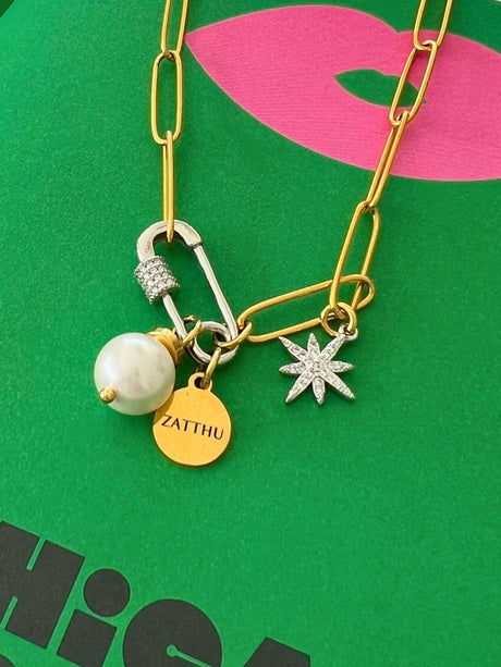 Luvi schakelketting met parel en bedels