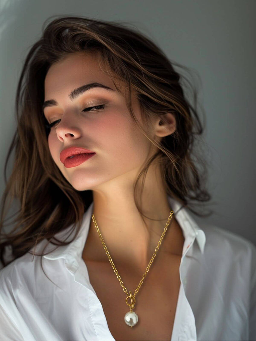 Luxx schakelketting met grote parel