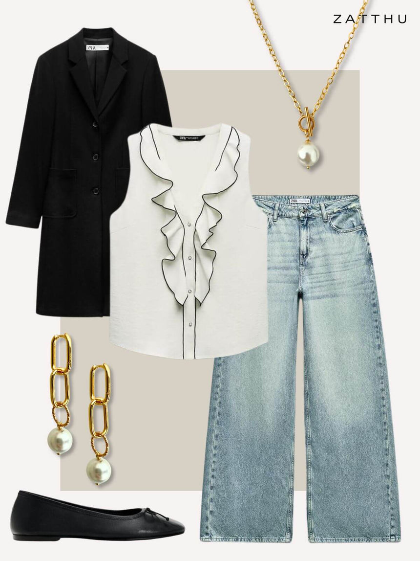 Luxx schakelketting met grote parel