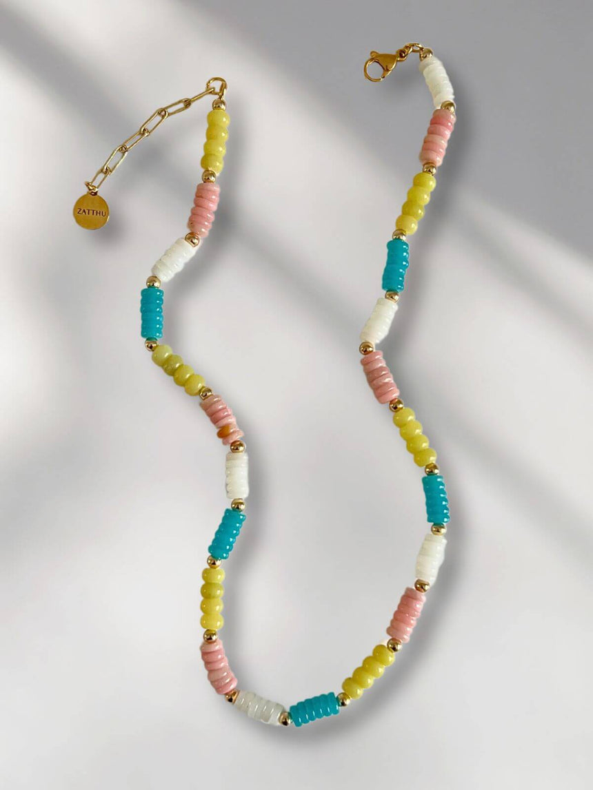 Lyah multicolor kralenketting van natuursteen