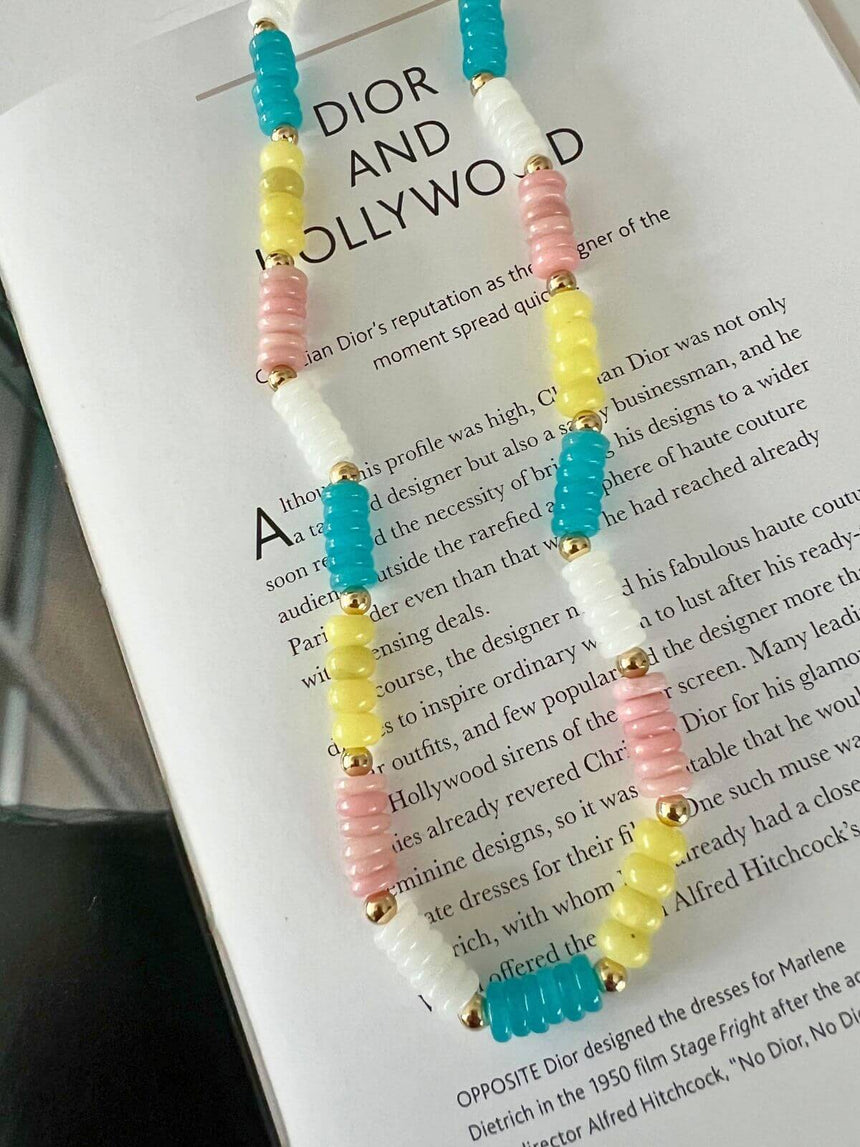 Lyah multicolor kralenketting van natuursteen