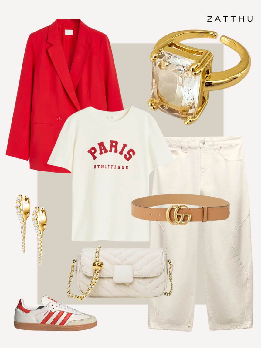 Lyen statement ring met kristal - goud