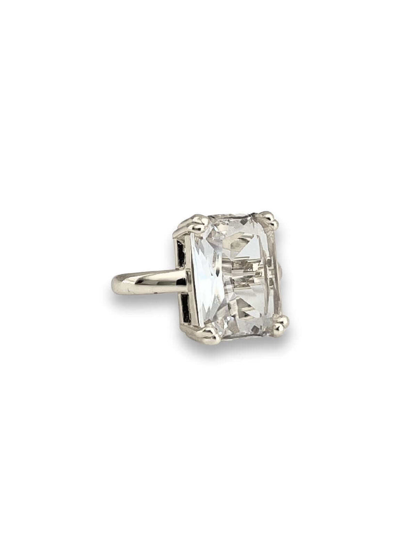 Lyke statement ring met kristal - zilver