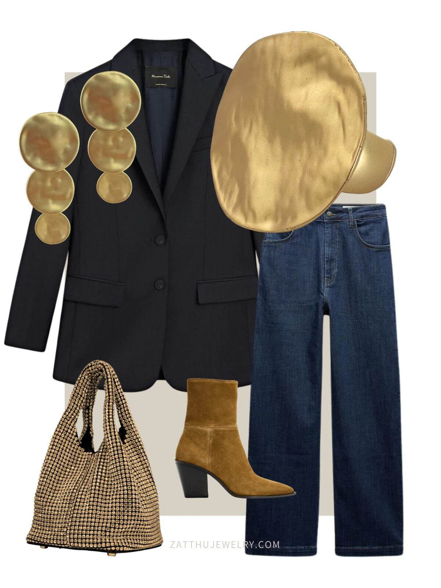 Mena goudkleurige statement ring