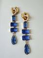 Mita statement oorringen met blauw kristal - Zatthu Jewelry
