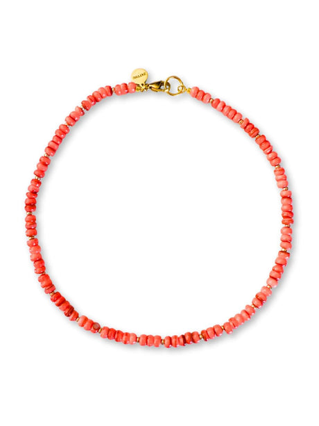 Nael koraalroze kralenketting van schelp – Zatthu Jewelry