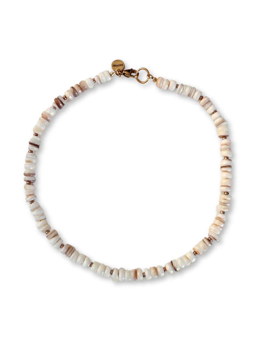 Naho crèmekleurige kralenketting van schelp – Zatthu Jewelry