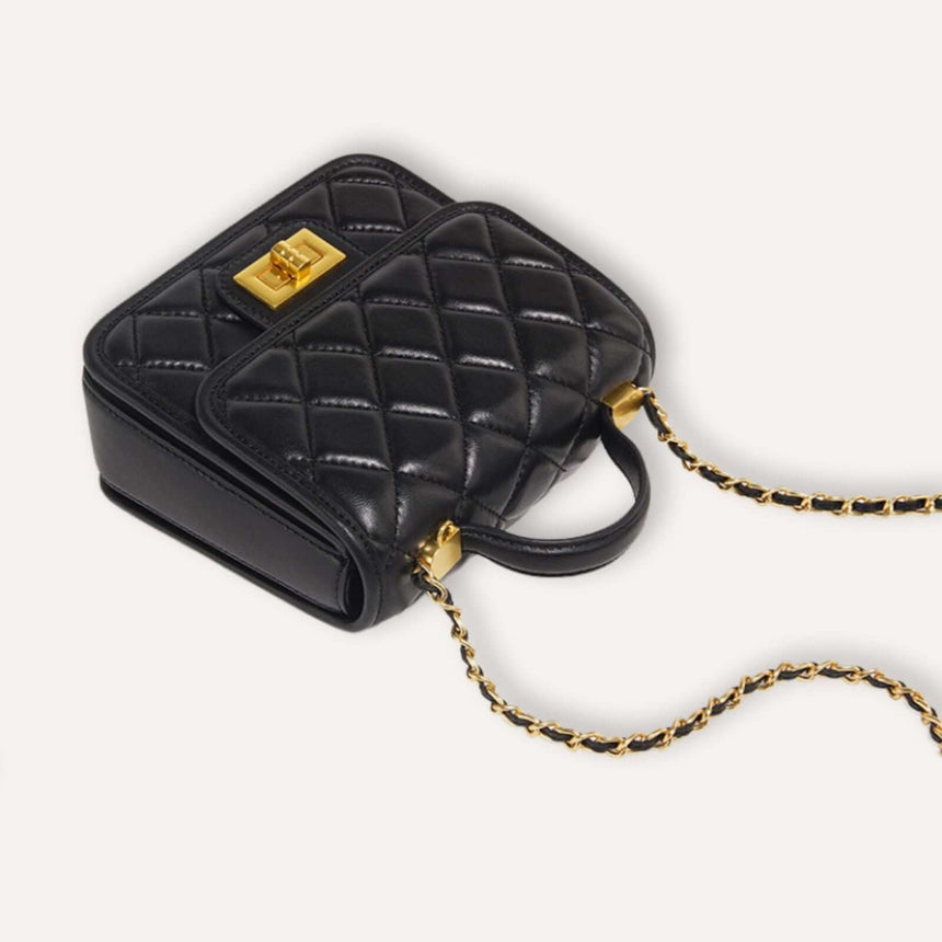 Aaron lederen handtasje zwart