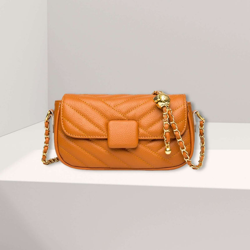 Abdon lederen schoudertas oranje