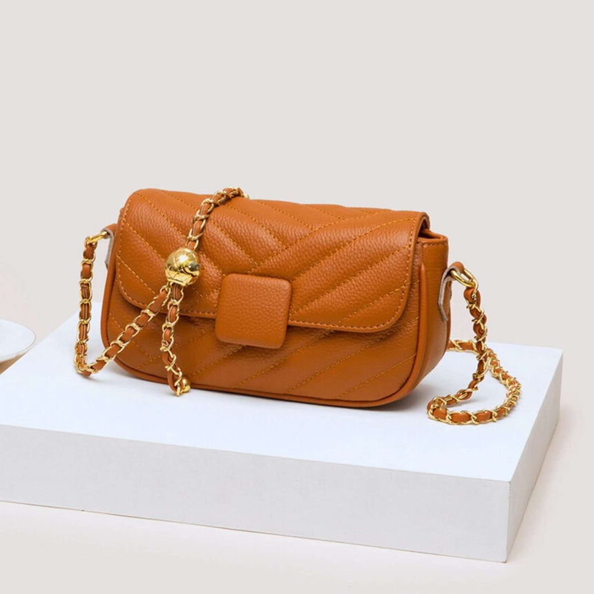 Abdon lederen schoudertas oranje