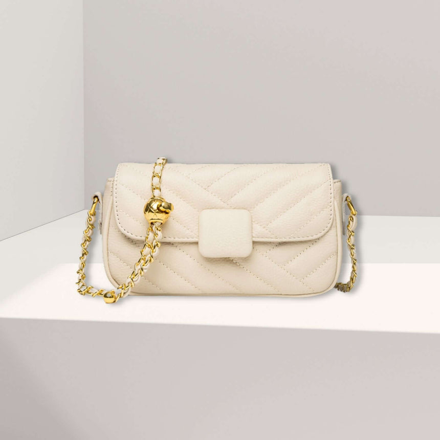 Abele lederen schoudertas offwhite