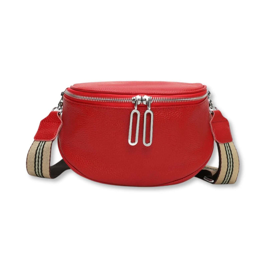 Abner lederen crossbody rood