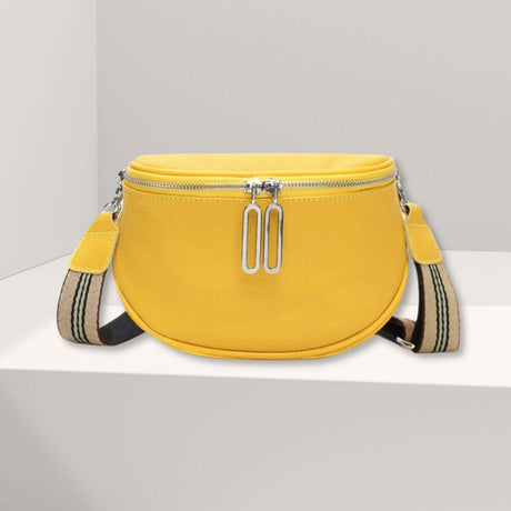 Addie lederen crossbody geel