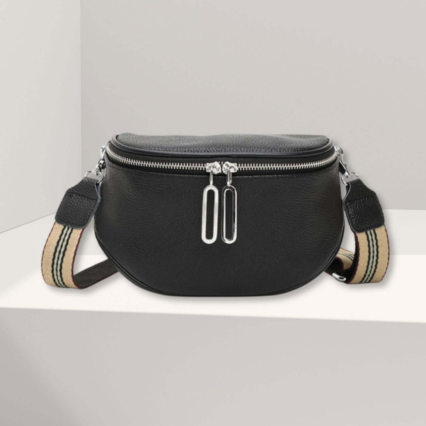 Adino lederen crossbody zwart