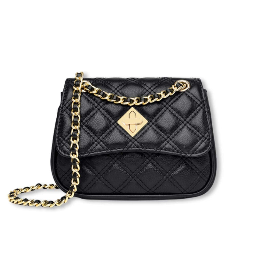 Aedan lederen schoudertas zwart